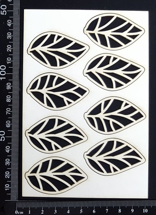 Skeleton Leaves Set - A -  White Chipboard