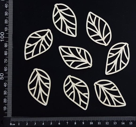 Skeleton Leaves Set - A -  White Chipboard