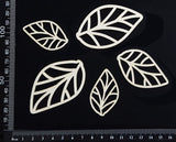 Skeleton Leaves Set - B -  White Chipboard