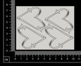 Sketched Hearts - Mini - White Chipboard