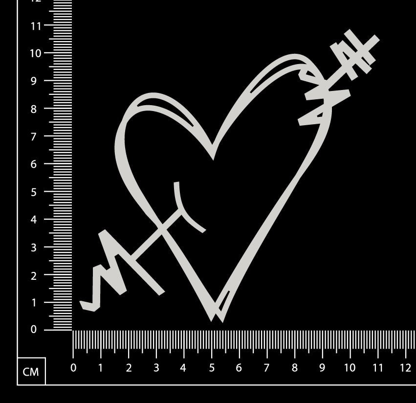 Sketched Pierced Heart - White Chipboard