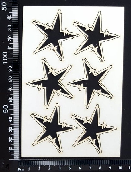 Sketched Stars Set - White Chipboard