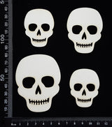 Skulls Set - White Chipboard
