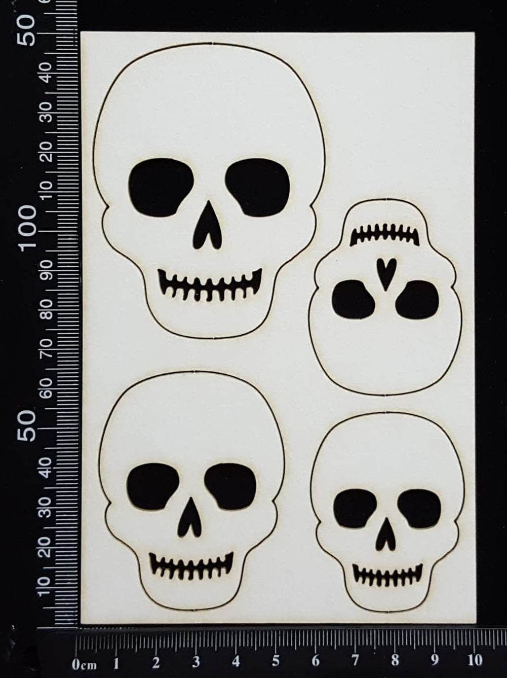 Skulls Set - White Chipboard
