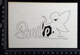 Fairy Title - Smile - White Chipboard