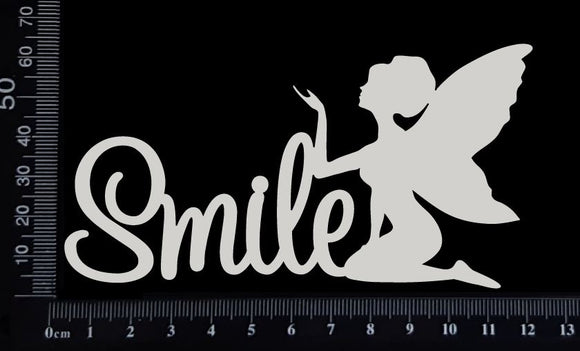 Fairy Title - Smile - White Chipboard