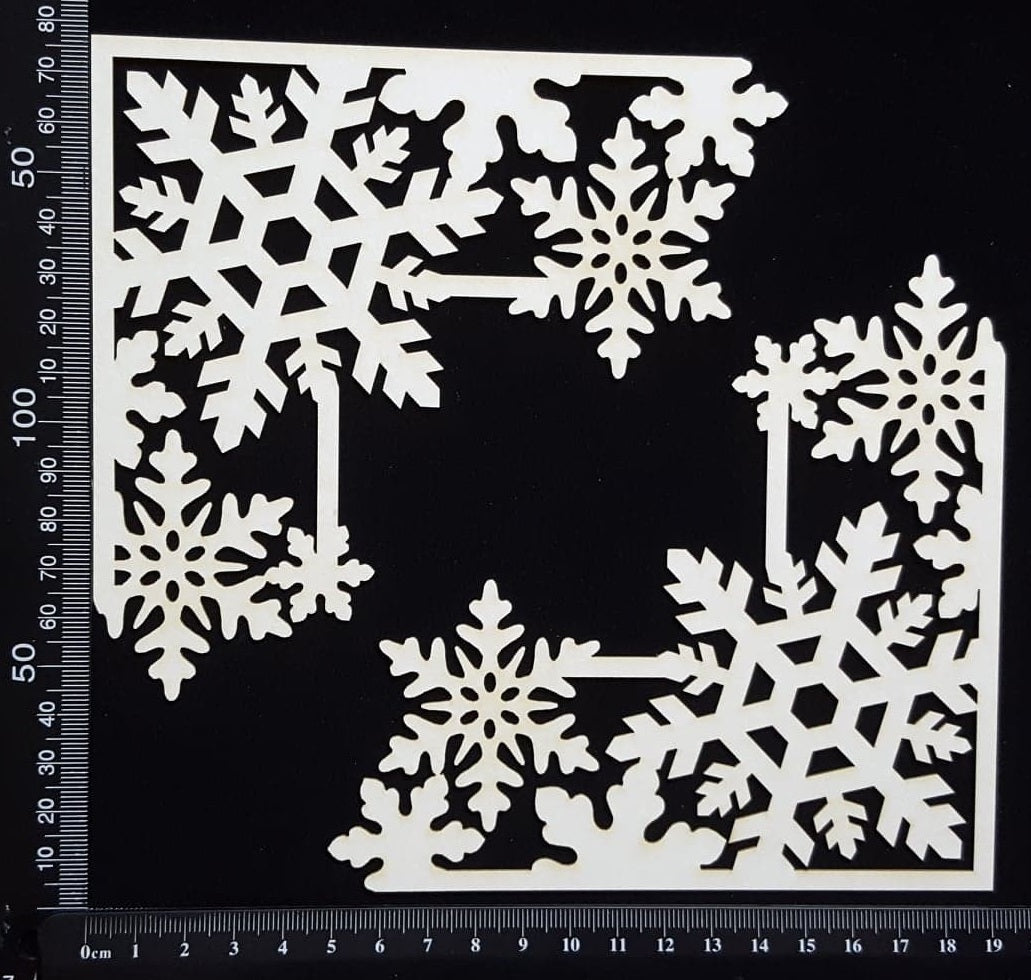 Snowflake Corners Set - White Chipboard