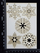 Snowflake Set - C - White Chipboard