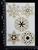 Snowflake Set - C - White Chipboard
