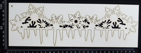 Snowflake and Icicle Border - A - Large - White Chipboard