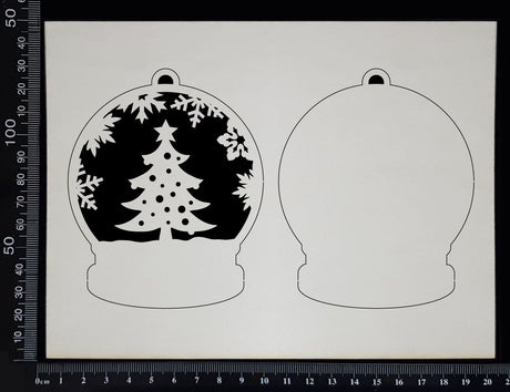 Snow Globe - Christmas Tree - White Chipboard