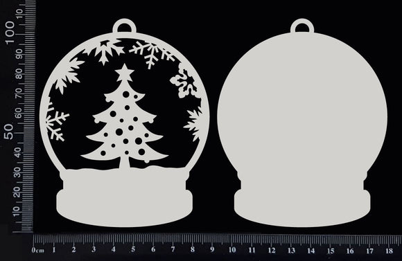 Snow Globe - Christmas Tree - White Chipboard