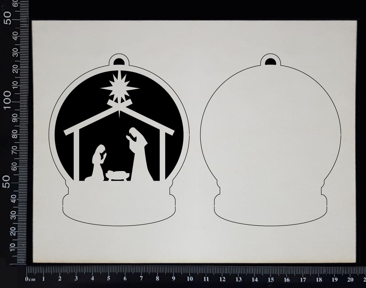 Snow Globe - Nativity - White Chipboard