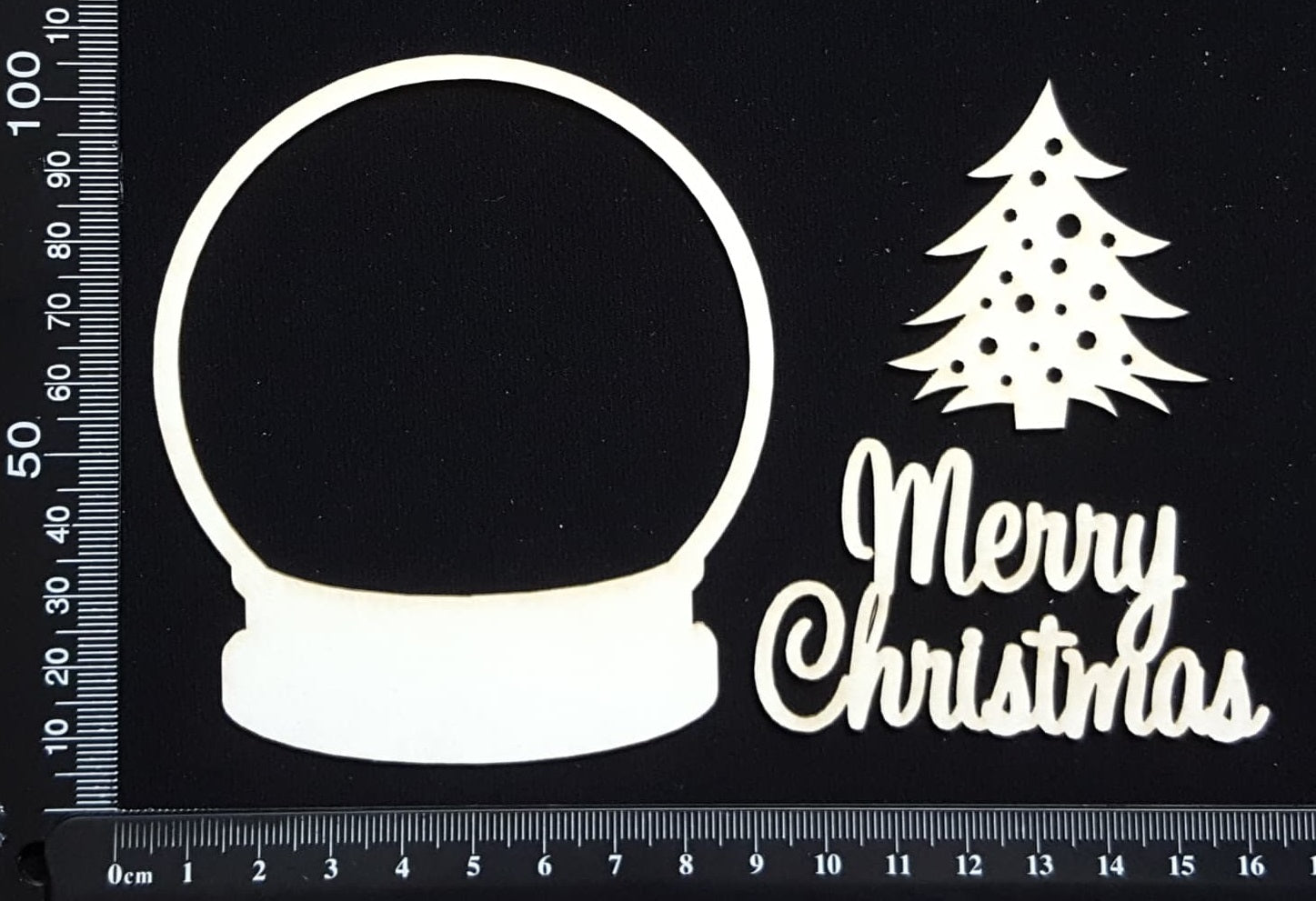 Snow Globe Set - B - White Chipboard