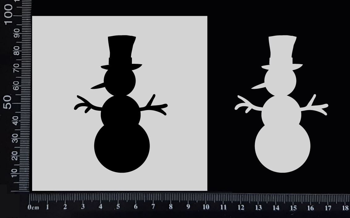 Snowman - B - Stencil - 100mm x 100mm