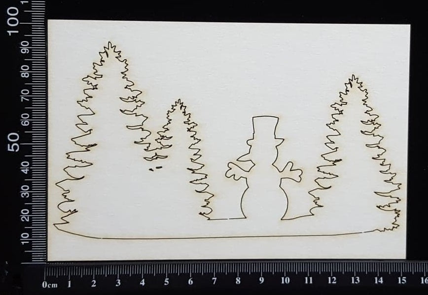 Snowman Scene - White Chipboard