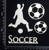 Soccer Set - Boy - White Chipboard
