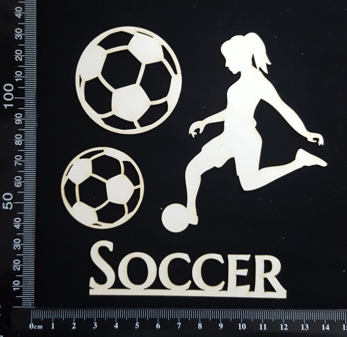 Soccer Set - Girl - White Chipboard