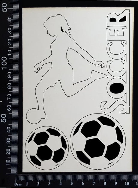 Soccer Set - Girl - White Chipboard