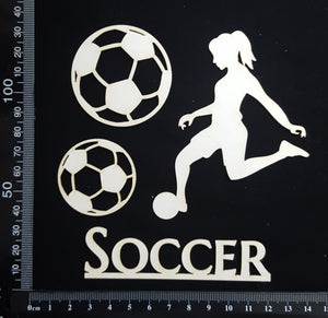 Soccer Set - Girl - White Chipboard