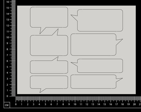 Speech Bubbles Set - A - White Chipboard