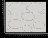 Speech Bubbles Set - B - White Chipboard