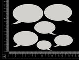 Speech Bubbles Set - B - White Chipboard