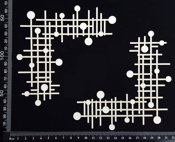 Sphere Grid Mesh Corners Set - B - White Chipboard