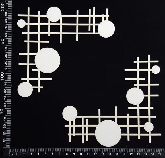 Sphere Grid Mesh Corners Set - C - White Chipboard
