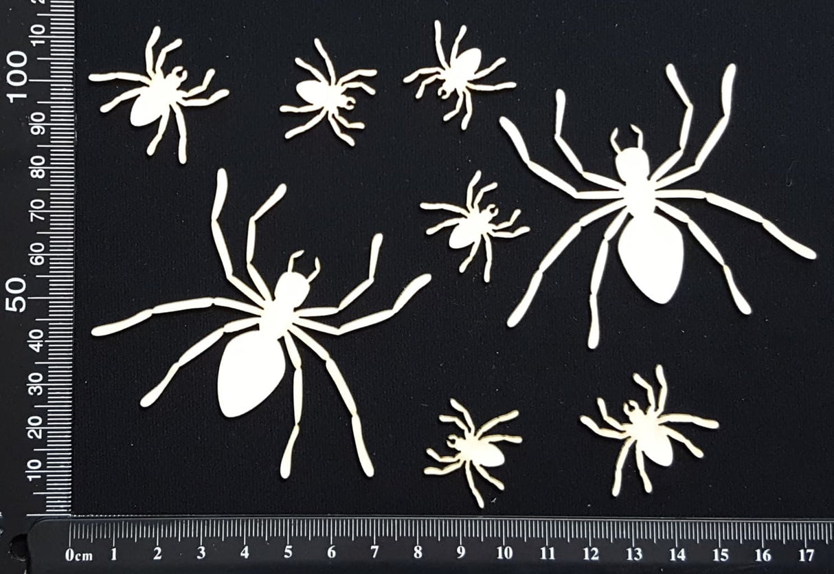 Spiders Set - B - White Chipboard