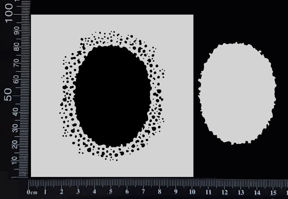Splatter Oval - Stencil - 100mm x 100mm