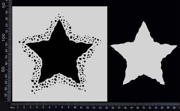 Splatter Star - Stencil - 150mm x 150mm