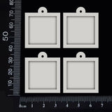 Square Charms - White Chipboard