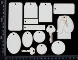 Stackables Set - Tags and Charms - White Chipboard