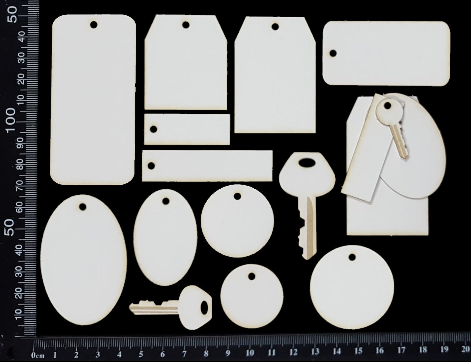 Stackables Set - Tags and Charms - White Chipboard