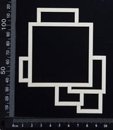 Stacked Squares Frame - White Chipboard