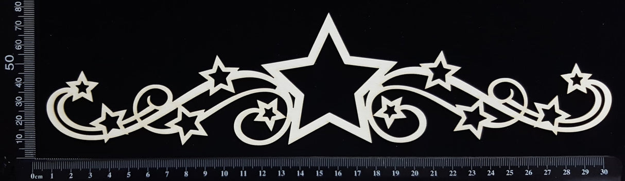 Star Border - A - Large - White Chipboard