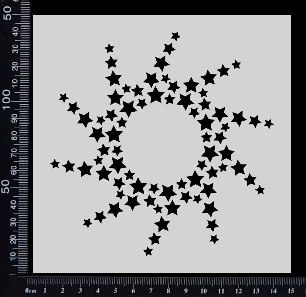 Stars Sun - Stencil - 150mm x 150mm