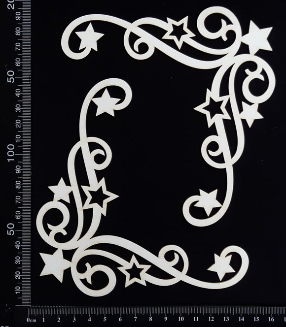 Star Corners - A - Large - White Chipboard