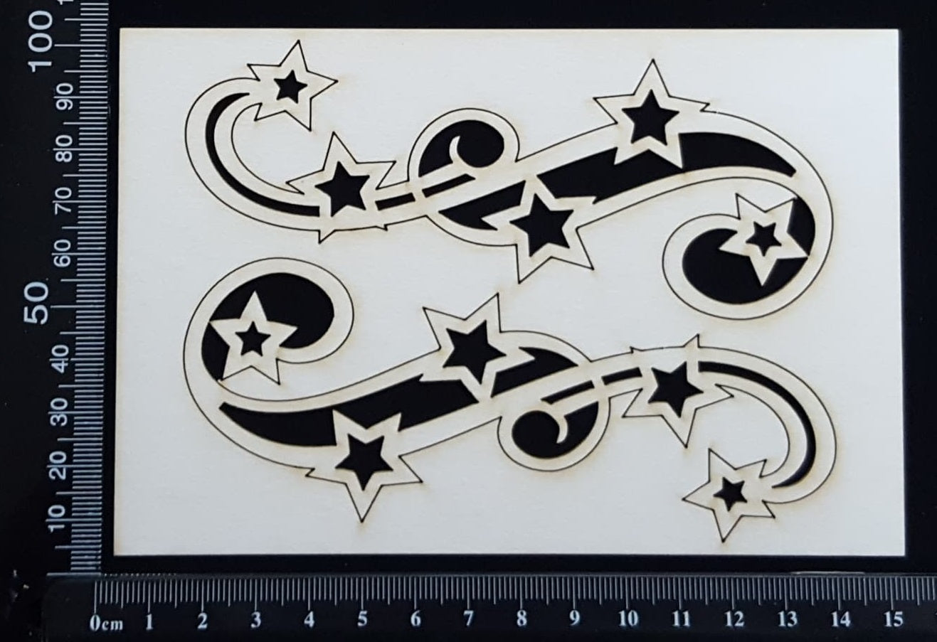 Star Flourish Set - B - White Chipboard