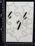 Star Flourish Set - White Chipboard