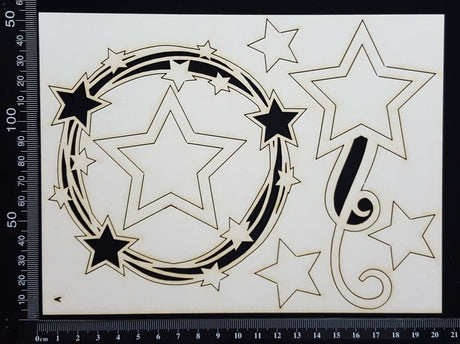 Star Frame Set - A - White Chipboard