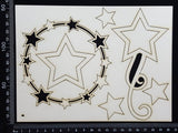 Star Frame Set - B - White Chipboard