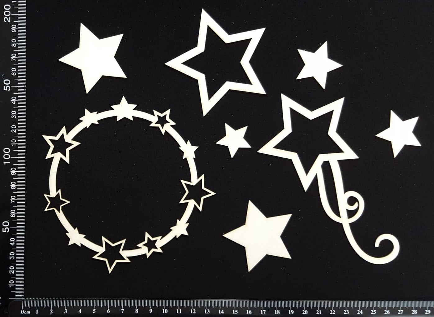 Star Frame Set - C - White Chipboard