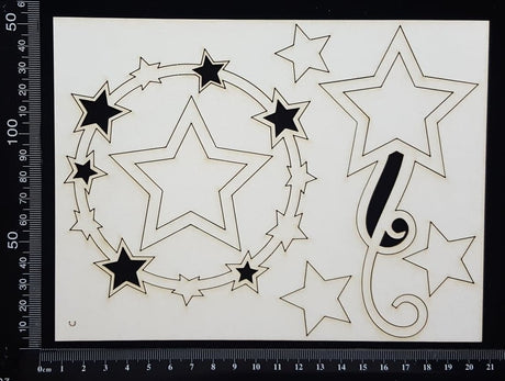 Star Frame Set - C - White Chipboard