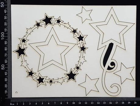 Star Frame Set - D - White Chipboard