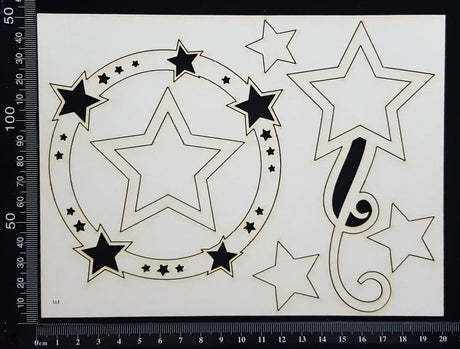 Star Frame Set - E - White Chipboard