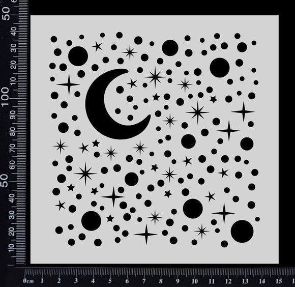 Starry Night - Stencil - 150mm x 150mm