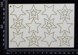 Stars Set - A - White Chipboard