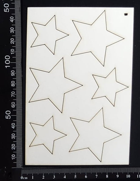 Stars Set - B - White Chipboard